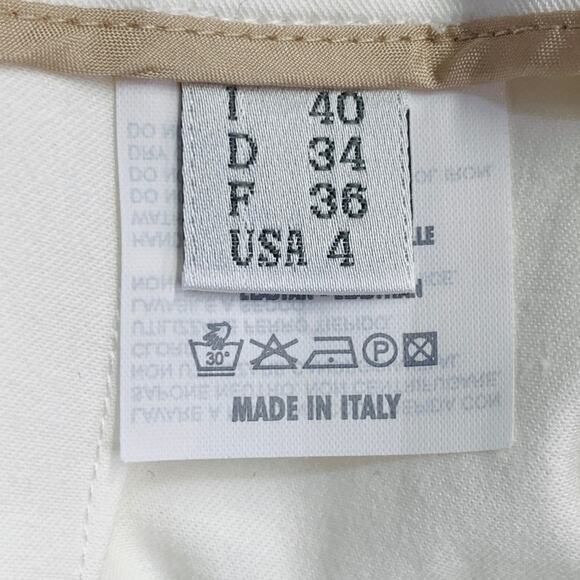 RIVAMONTI Size 4 White Cotton Blend Narrow Leg Dress Pants - Picture 9 of 10